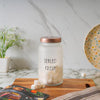 Femora Kitchen Storage Jars Frosted Glass Jar With Steel Lid Air Tight Jar | 1500 Ml | Pack of 2 | Golden Lid