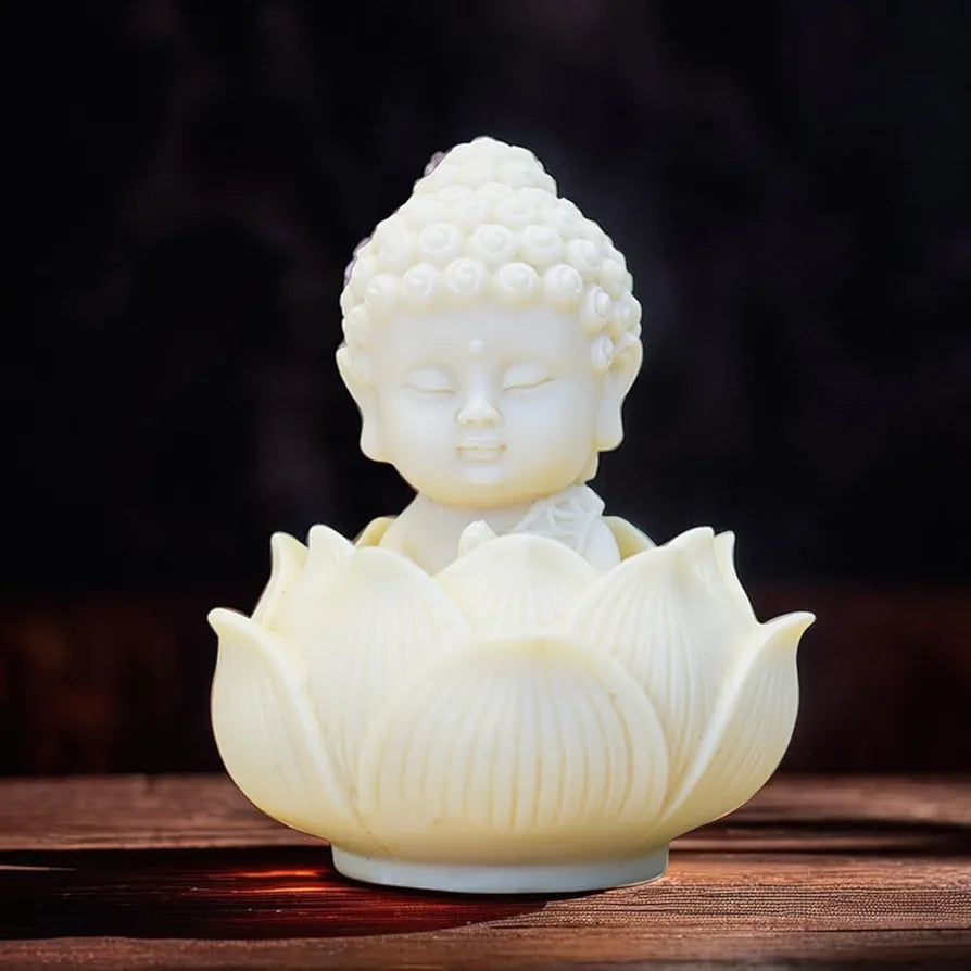 Ekhasa Nostrae Buddha with Lotus Show Pieces for Home Decor Living Room Decor Items | Cute Showpieces Gift Item for Decoration | Serene Center Table Tv Showcase Office Interior Statue Figurines