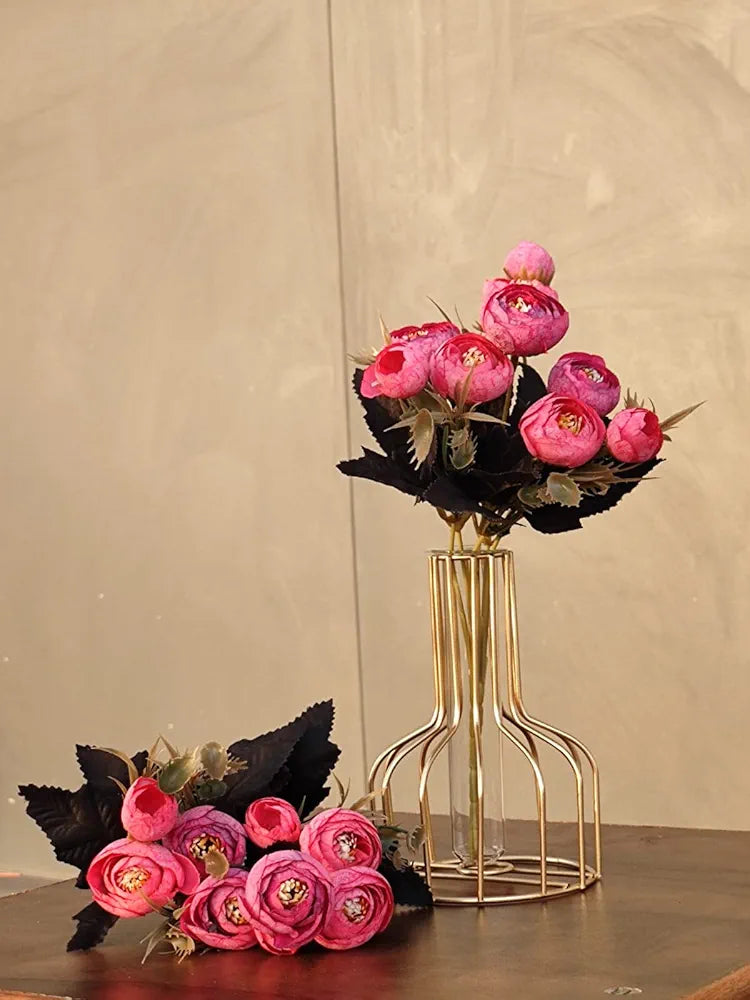 SATYAM KRAFT 2 Pcs Artificial Rose Flower Sticks | Decorative Items for Home Decor, Room, Living Room, Table Centerpiece, Balcony, Office | Perfect for Wedding, Birthday, Enagagement 
