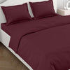 Haus & kinder Cotton Plain Solid Bedsheet for King Size 2 Pillow Covers | Colour Wine
