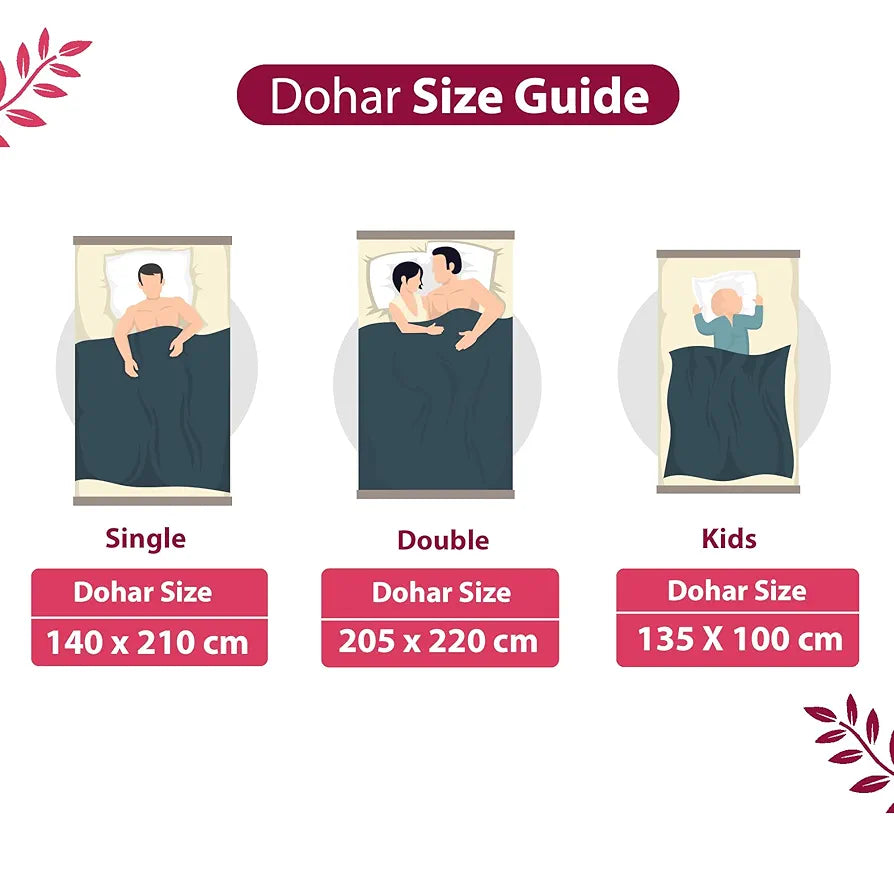 Divine Casa Floret 100% Cotton Single Dohar | 120 GSM | Soft & Lightweight Throw Blanket | Cozy & Breathable Bedding | All-Season Comfort | 210 x 140 CM, Rosy Retreat
