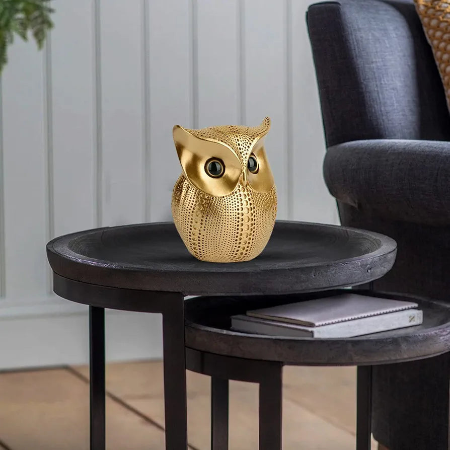 Xtore® Modern Classy Lucky Owl Resin Art Figure Showpiece , 1 Piece