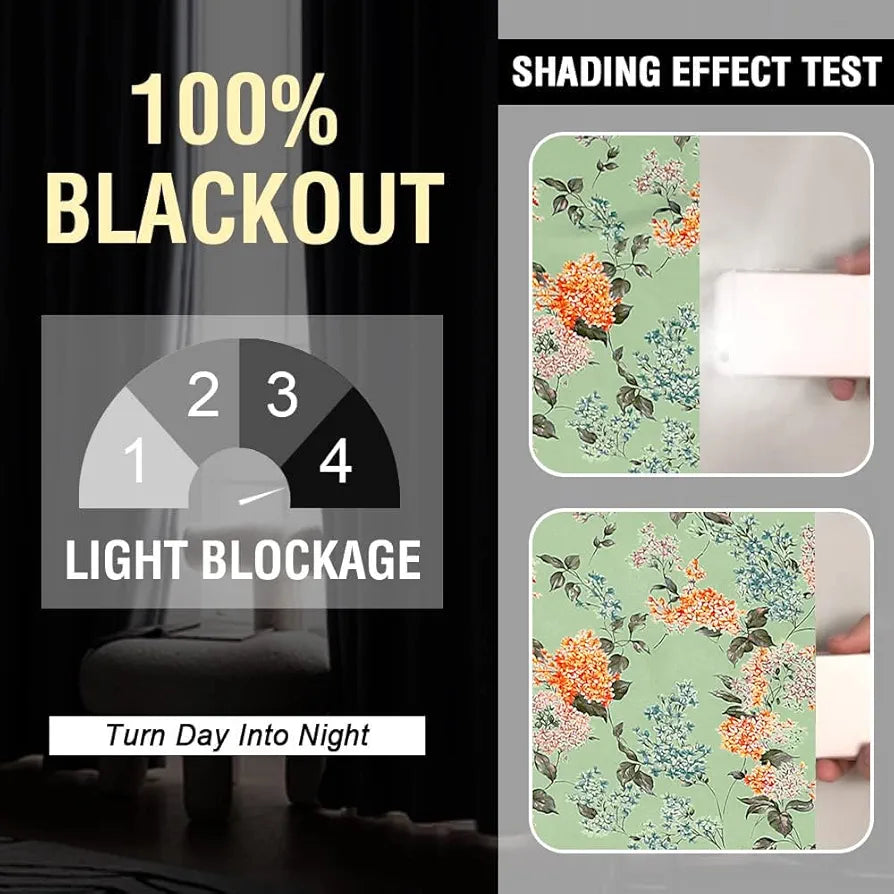 Cloth Fusion 100% Blackout Printed Premium Door Curtains 7 Feet Long Set of 2, Noise Reducing Blackout Parda 7 Feet with Grommet for Home Decor 