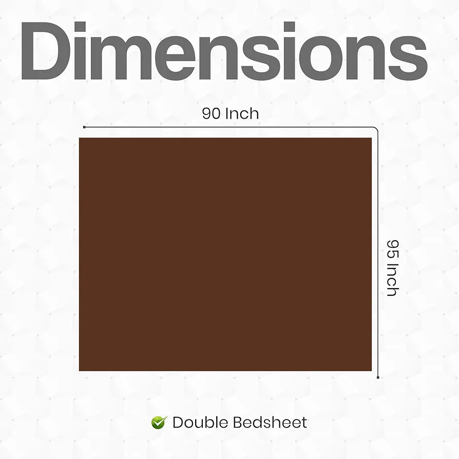 FRESH FROM LOOM Hypoallergenic Plain Microfiber Double Bedsheet - King Size, Rotary Printed, Wrinkle Free with 2 Pillow Covers , 240 TC