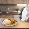 Kuber Industries Stainless Steel Dinner Plates Set of 6 29cm Heavy Gauge Deep Base Mirror Finish Steel Thali