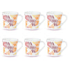 Larah by Borosil Crysta Series Costa Opalware Mug | Set of 6 Tea/coffee Mugs | 210 Ml Each