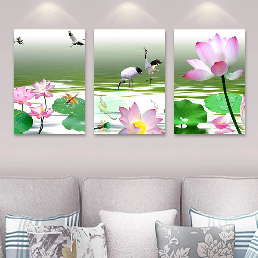 Rangoli MDF 3 Pcs Wall Poster 12x18 Inch Decorative Wall Art for Home, Office, Living Room. P-4, Design-10