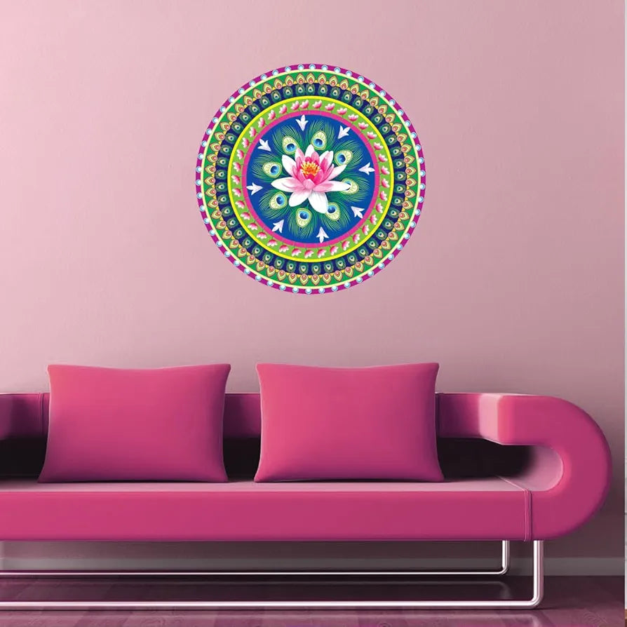 Rangoli Vinyl Wall Sticker Self-Adhesive Wall Decor for Home, Office, Bedroom, and Living Room Décor Easy to Apply & Peel. Parent 2, Design-17