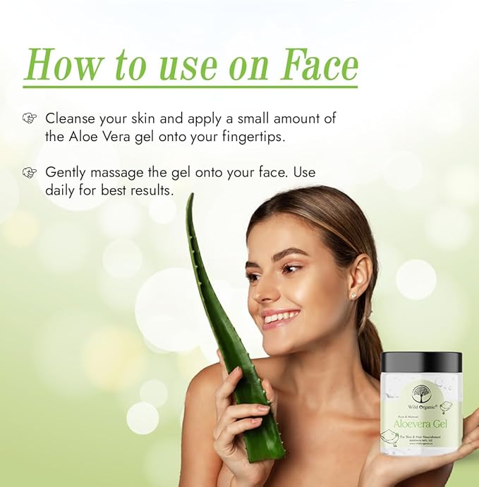 what does aloe vera gel do for your face Wild Organic Pure & Natural Aloe Vera Gel - 200 gms