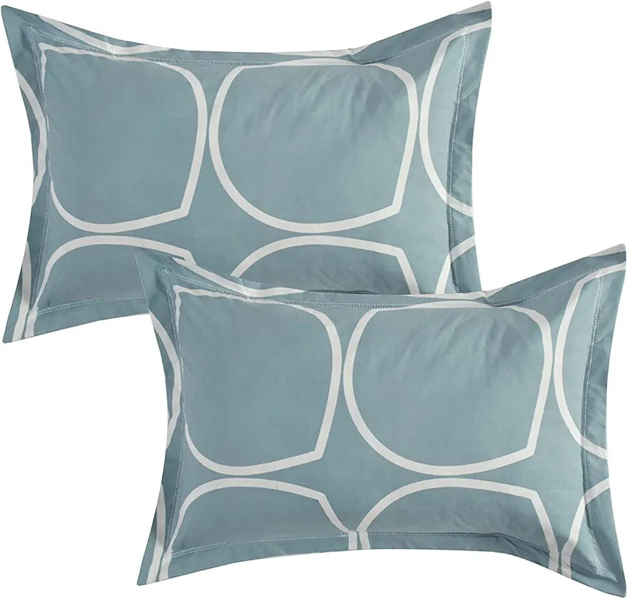 THE HOME STYLE Supersoft Cotton Feel Glace Cotton King Size Printed Flat Double Bedsheet wih 2 Pillow Cover II 400 TC, 90