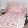 Layers Zen Cotton Blend Single Bedsheet Set 1 Single Cotton Bedsheet & 1 Pillow Cover 225 CVC Peach