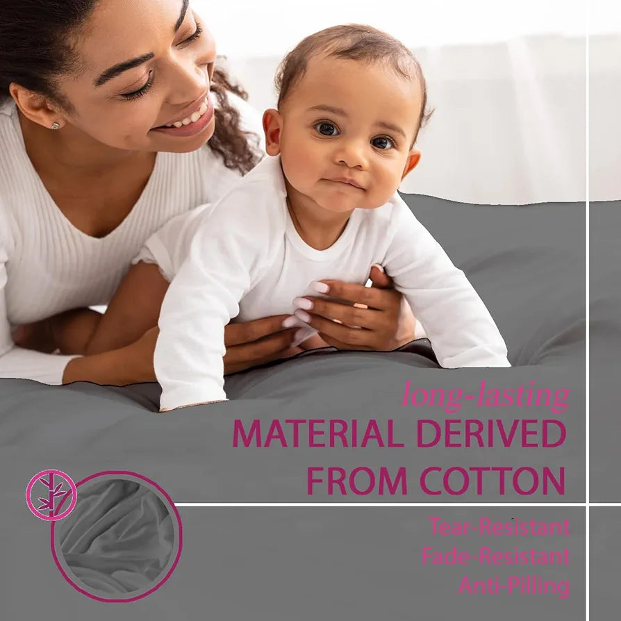 Trance Home Linen Premium 300 TC Pure 100% Cotton Queen Fitted Bedsheet with 2 Pillow Covers 