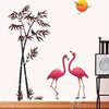 Decals Design Flamingos and Bamboo at Sunset Wall Sticker
