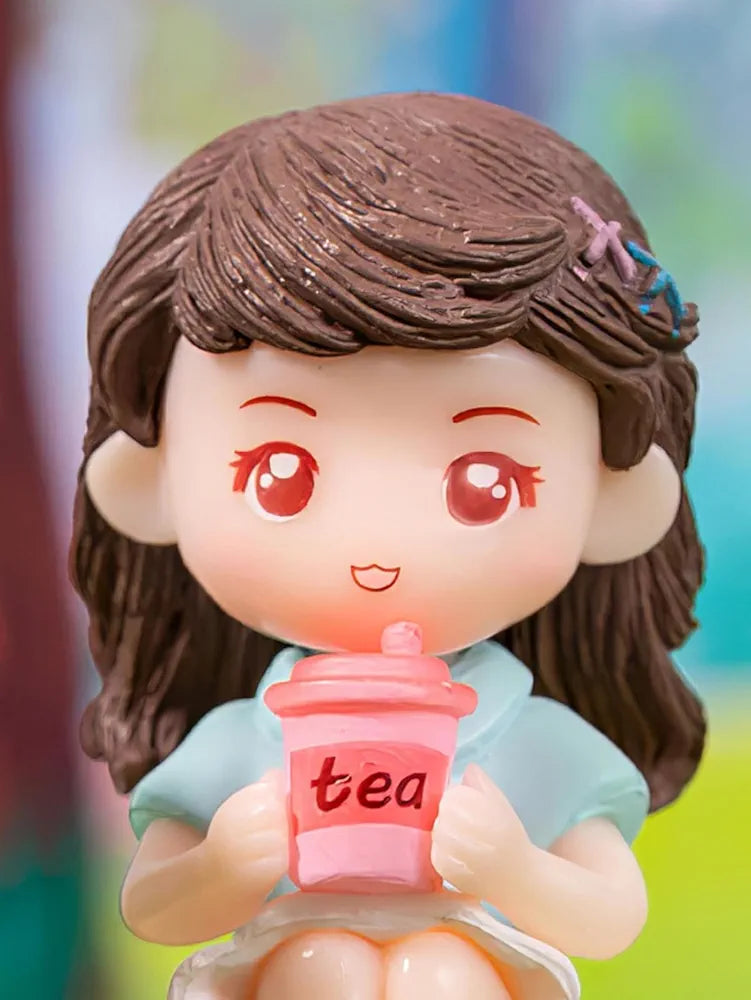 SATYAM KRAFT 1 Set  Miniature Couple Figurines with Bench | Cute Tea Time Resin Dolls for Home Decor, Garden,Tabletop,Cake Decoration,Rakshabandhan Gift,DIY Crafts & Showpiece