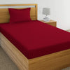 Dreamscape 220 Tc Cotton Single Bedsheet with Pillow Cover Self-Striped Red