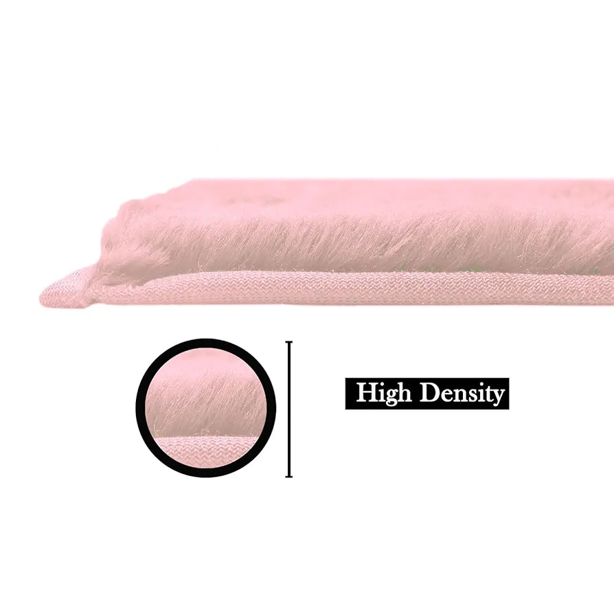 LUXE HOME INTERNATIONAL Rectangular Bath Mat Super Soft Anti Skid Rabbit Fur  Bathroom Mats for Bedroom, Door, Kitchen Floor  Pack of 1