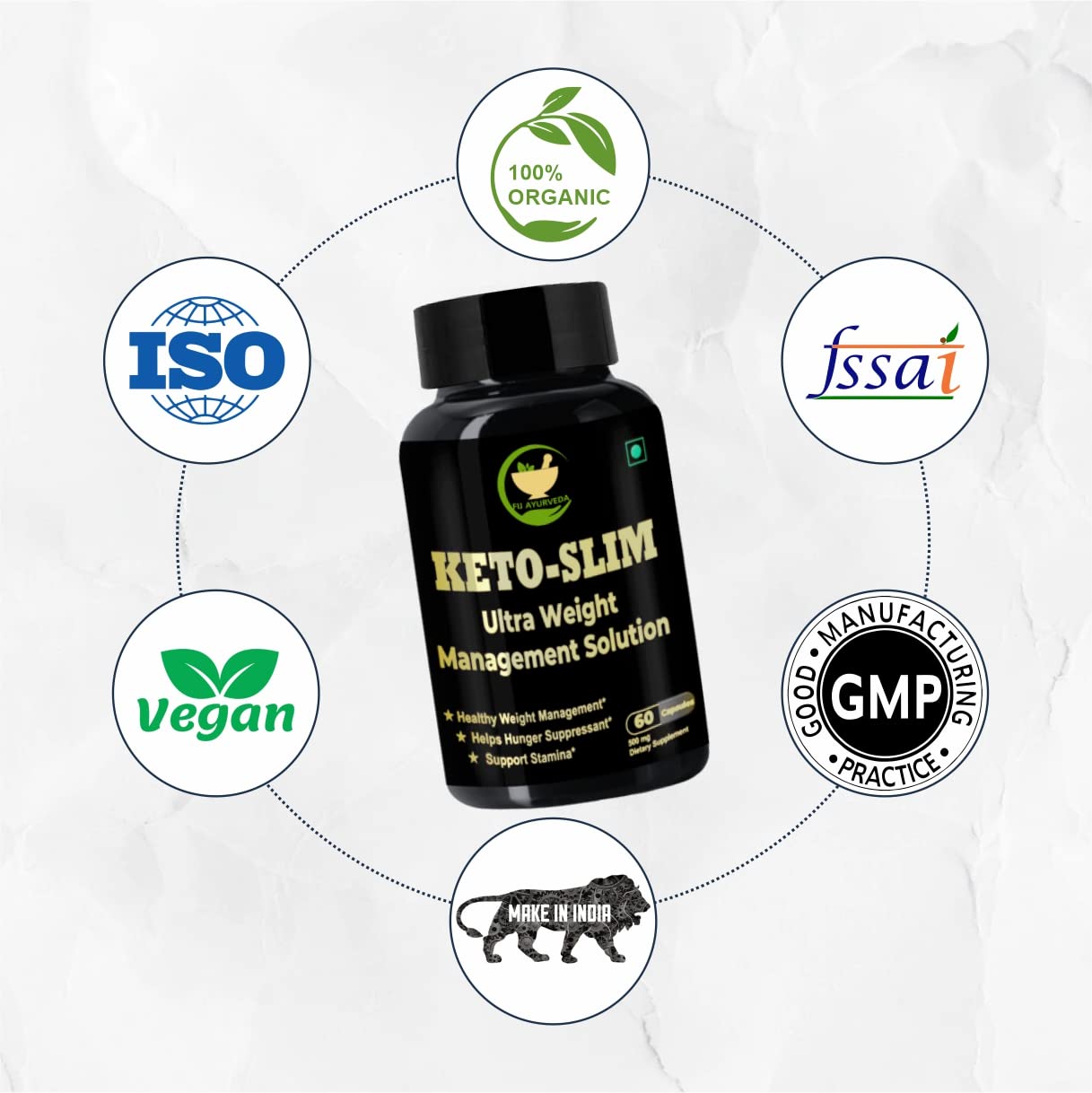 Fij Ayurveda Keto Slim Ultra Weight Management Solution 60 Capsules