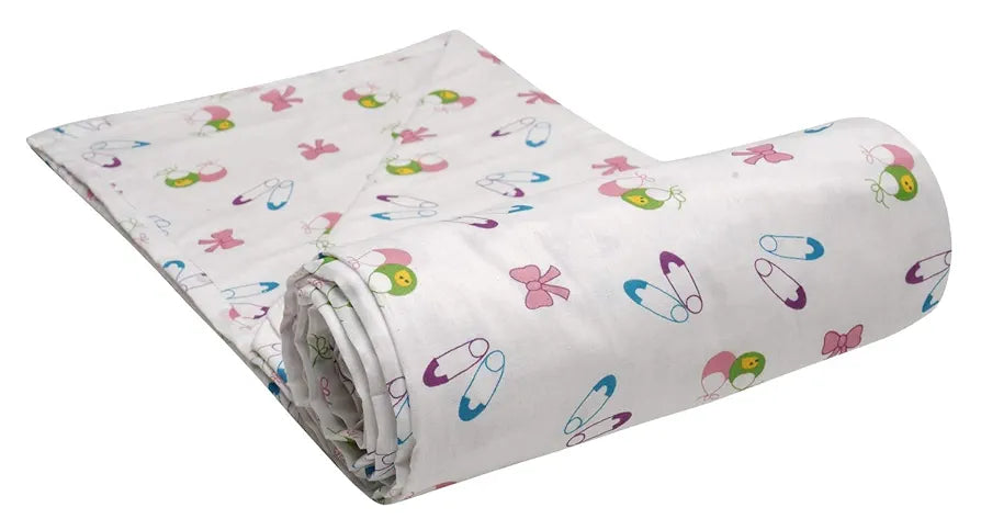 Trance Home Linen Pure Malmal Cotton Multipurpose Baby Dohar | 3-Layered Baby Swaddle | Soft -Lightweight Baby Blanket | Crib Blanket 