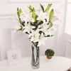 Lily Artificial Foam Flowers Sticks White