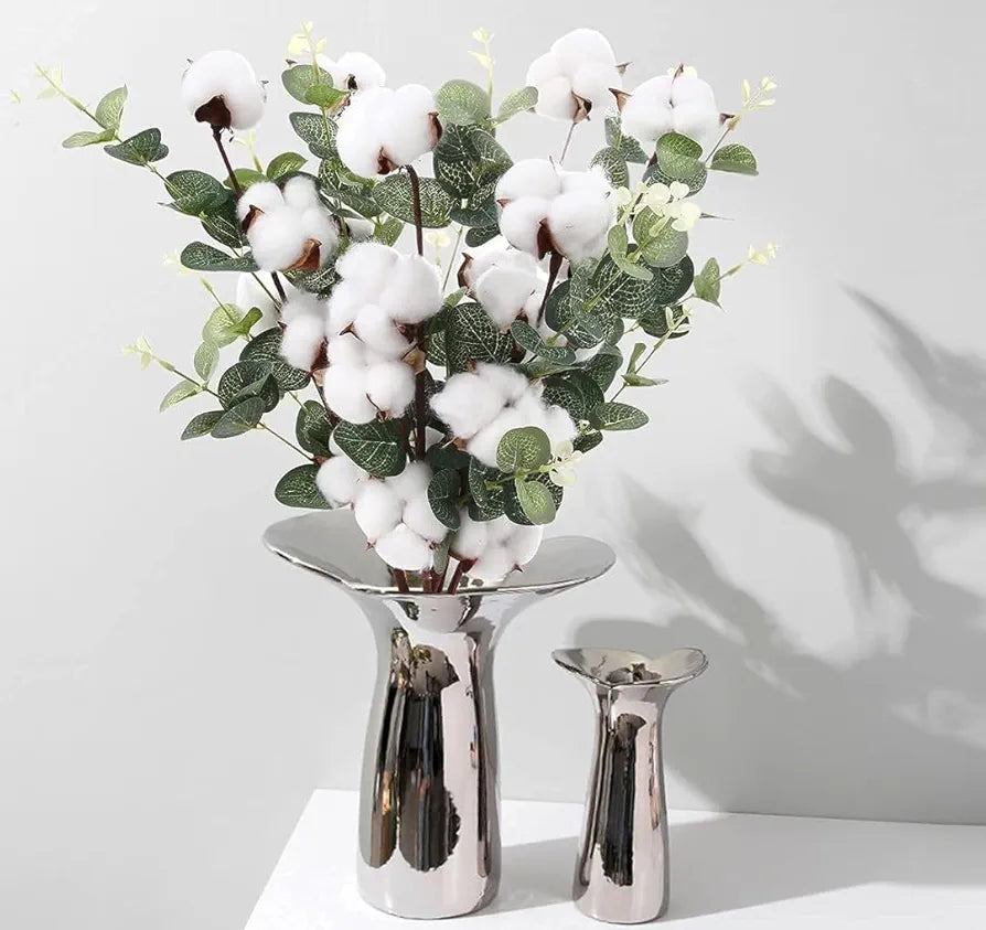 VRB DecTM Pack of 3 Artificial Hibiscus Glabra Fake Plant Flowers for Home, Room,Office | Flowers for Vases | Decoration Items for Living Room  