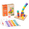 Curious Cub Montessori Stacking and Colour Matching Peg Board | Hand-eye Coordination & Brain Development