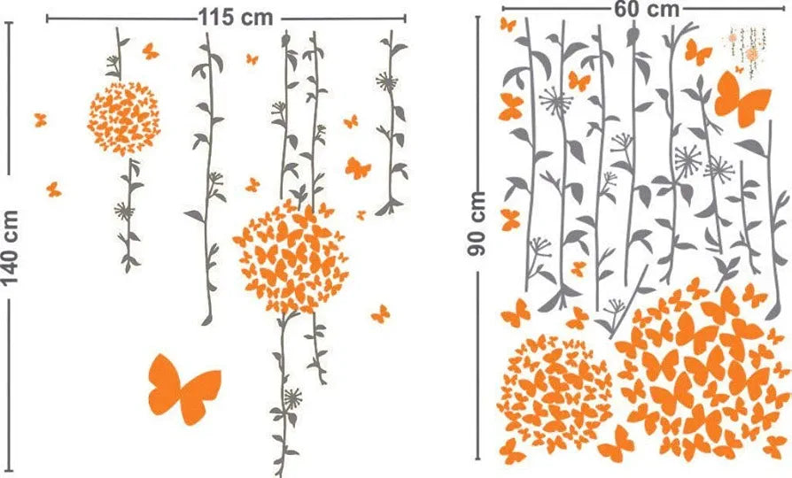 AH Decals Decorative Floral Vinyl Wall Stickers 