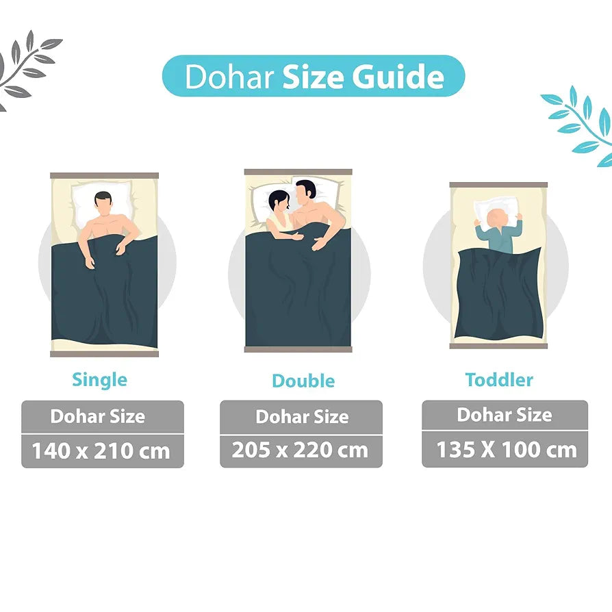 Divine Casa 120 GSM Microfiber Reversible Lightweight Printed Double Bed AC Dohar Blanket - Ethereal Blue| TC - 120