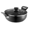 Vinod Zest Marbilo Aluminium Non Stick Deep Kadai with Glass Lid - 2.5 Litre, 24 cm | 5 Layer Coating | Soft Handle