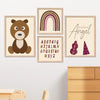 Kotart Modern Art Wall Decor Paintings with Frame for Kids Room - Educational Alphabets Framed Wall Posters/Paintings Set of 4