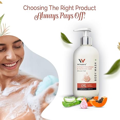 winzera glutathione face wash Winzera Collagen Glutathione Shower Gel - 200 ml