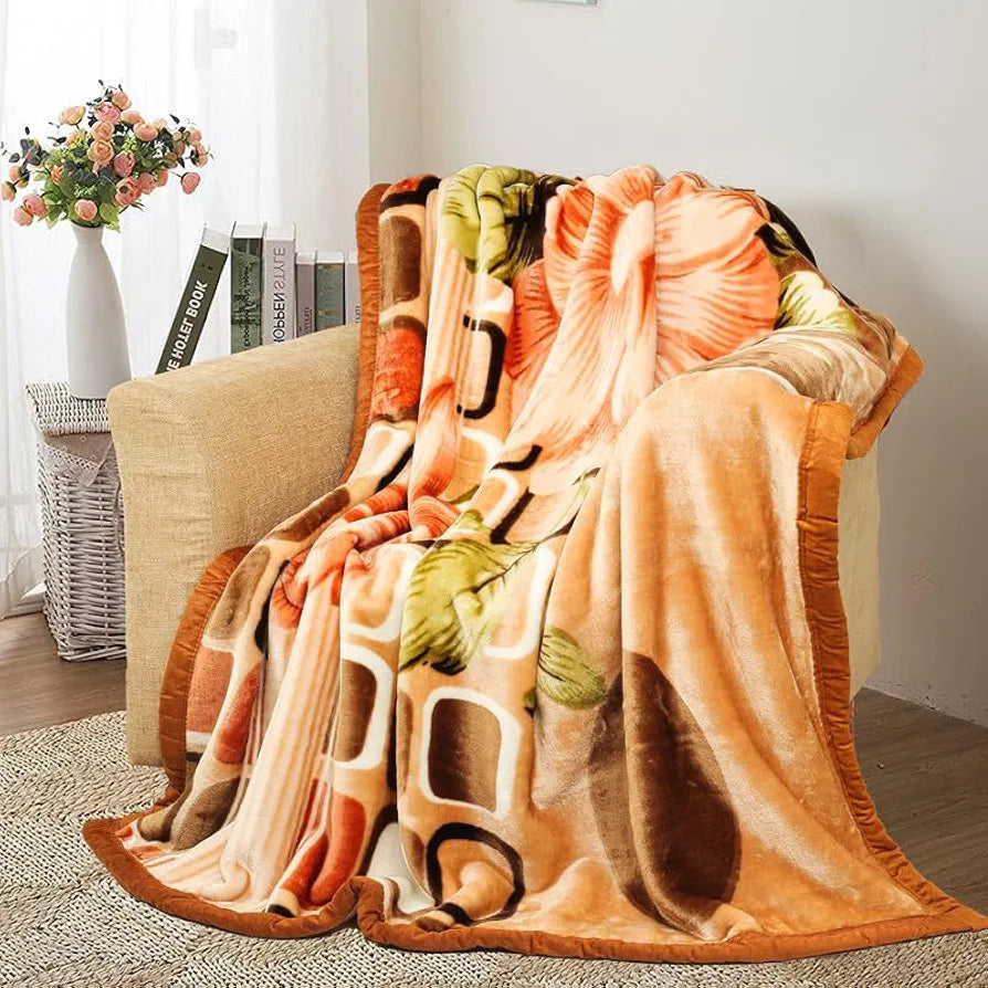 Super Soft Cloudy Printed Single Bed Blanket for Heavy Winter, Single Ply Mink Blanket King Size with 152 x 220 Cm -2.5 Kg | TC - 400