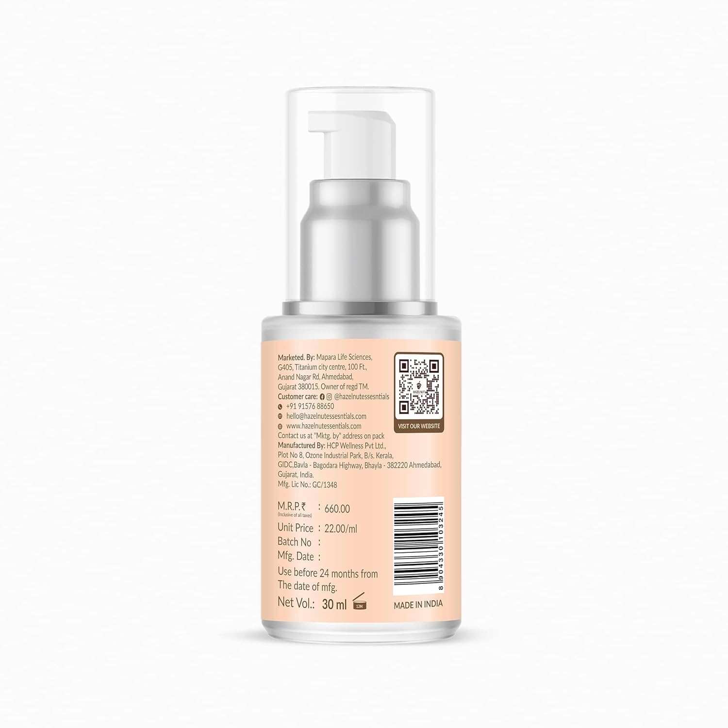 Hazelnut Essentials 10% Niacinamide Face Serum - 30 ml - Swadesii