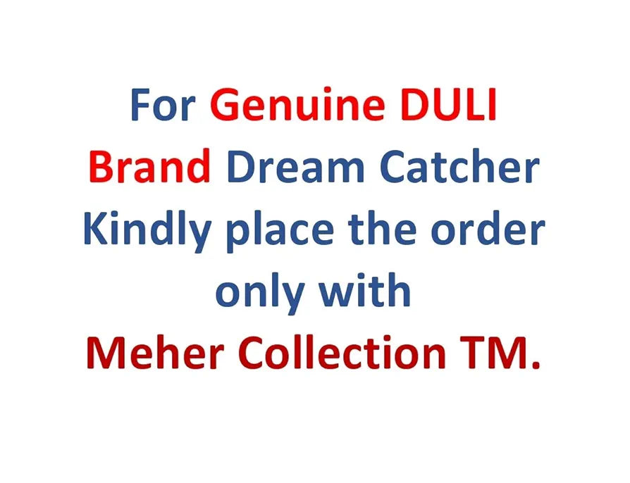 DULI Dream Catcher Traditional Indian Dreamcatcher Wall Art for Bedrooms, Home Wall, Hanging Design, Height 75 cm ,Metal, Feathers Dreamcatcher 