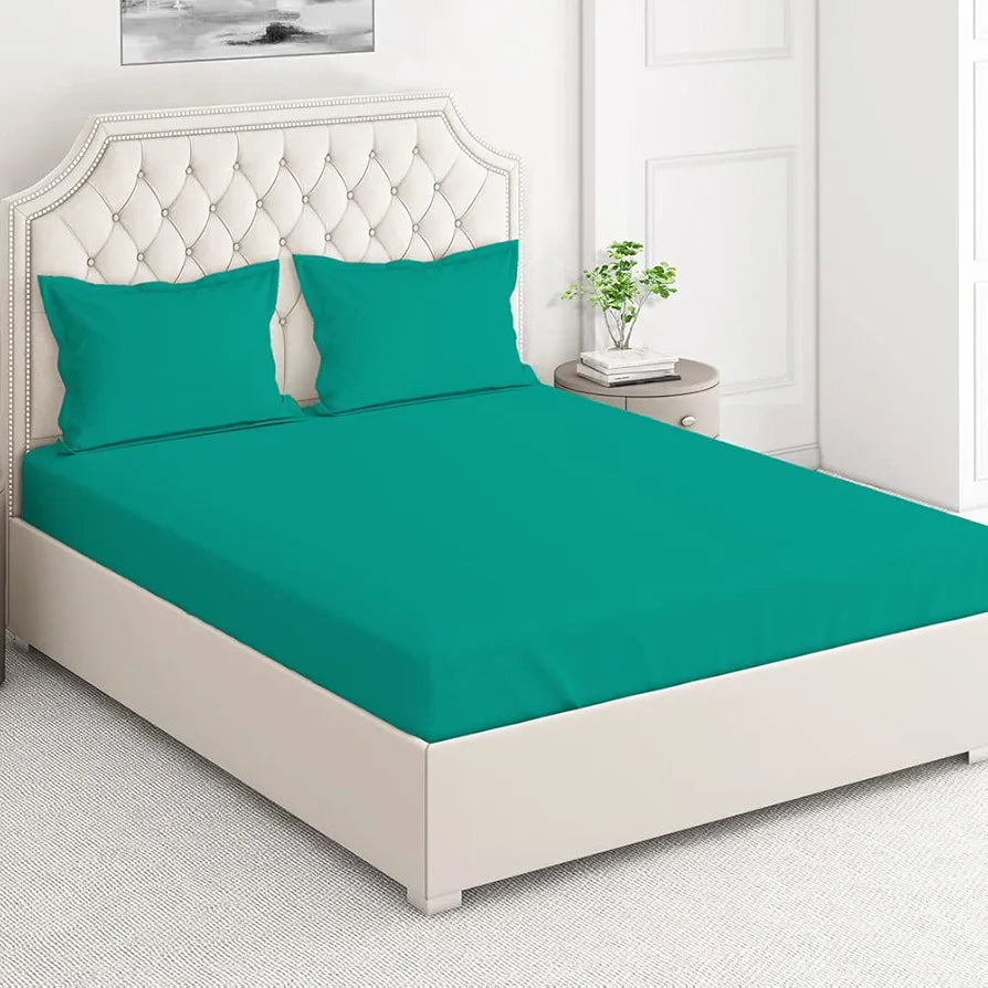 Layers Be Bold 100% Cotton Bedsheet Set for All Seasons - Lightweight, Moisture Absorbent, Machine Washable & Easy to Care - Gift for Housewarming & More - 140 TC - King Size 