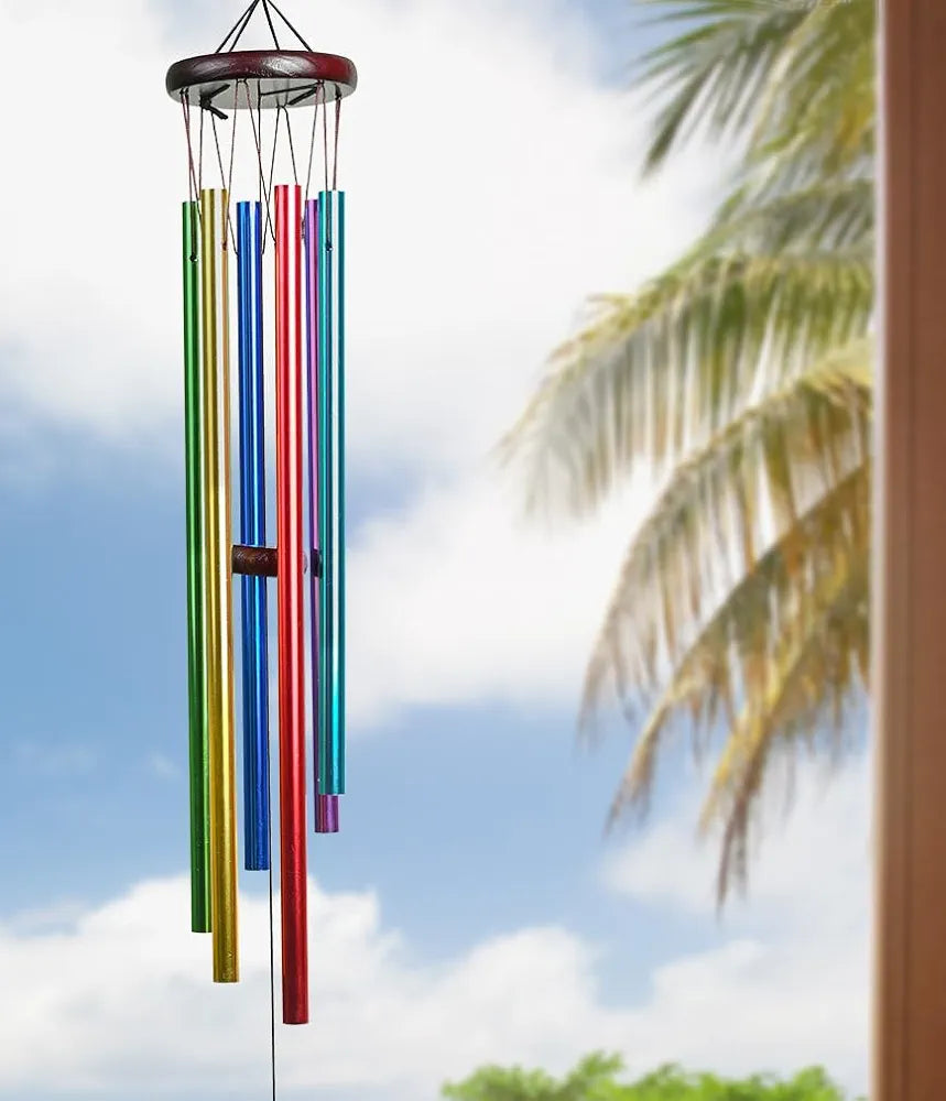 Hindcraft Wind Chimes for Bedroom and Hall – Home Decoration Items for Positive Energy, Hanging Bells Showpieces for Home Décor | Housewarming Gifts for Women and Living Room Décor, Multicolor 6-Pipe