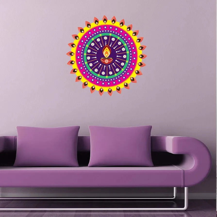 Rangoli Vinyl Wall Sticker Self-Adhesive Wall Decor for Home, Office, Bedroom, and Living Room Décor Easy to Apply & Peel. Parent 2, Design-10