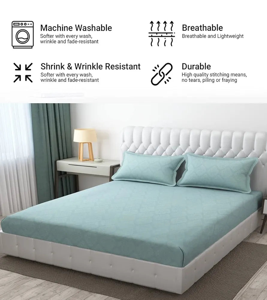 FRESH FROM LOOM Microfiber Rotary Printed Bed Sheet Set-King Size,Hypoallergenic,Wrinkle Free with 2 Pillow Covers,144 TC