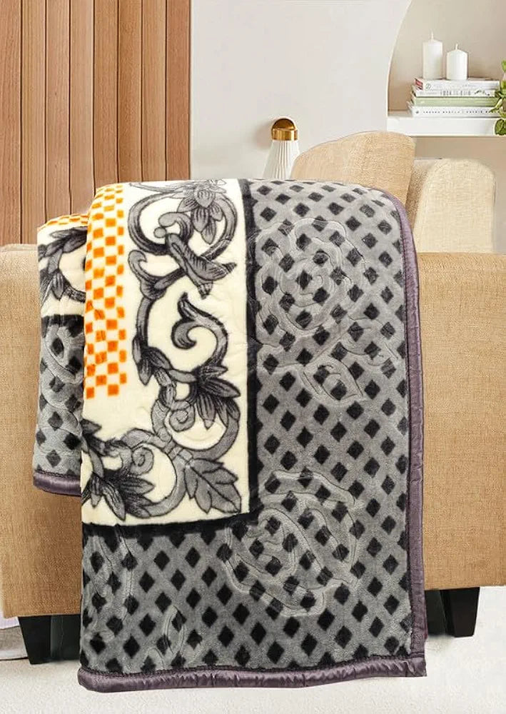 HOMEKART Super Soft Cloudy Printed Double Bed Blanket for Heavy Winter, Single Ply Mink Blanket King Size with 220 x 230 Cm -2.5 Kg | TC - 400