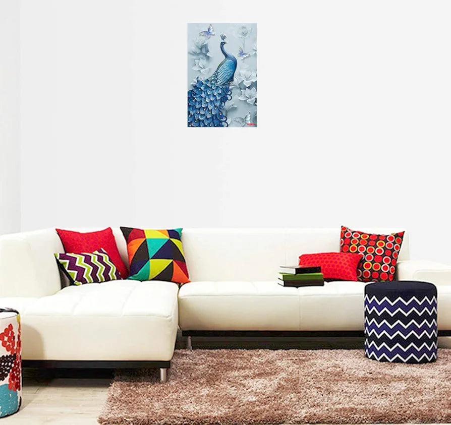 Rangoli Peacock Wall Sticker 12x18 Sheet – Elegant Self Adhesive Home Décor for Living Room, Bedroom & Walls. Design-4