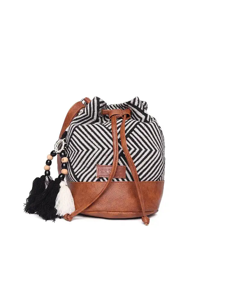 ASTRID Textured Sling Bag With Tassels For Girls 