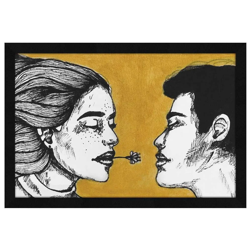 ArtX Paper Pen Art In Love Framed Wall Art Painting, Wall Decor For Living Room, Multicolor, Abstract, 12.5 X 18.5 inches, Set of 1