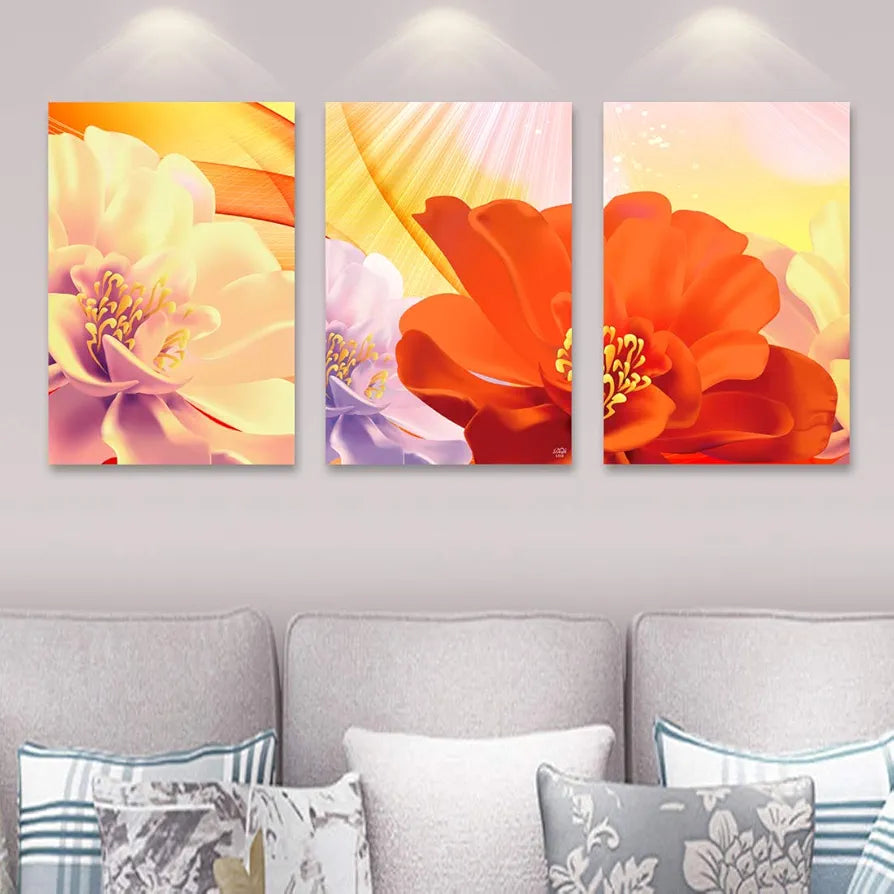 Rangoli MDF 3 Pcs Wall Poster 12x18 Inch Decorative Wall Art for Home, Office, Living Room. P-4, Design-17