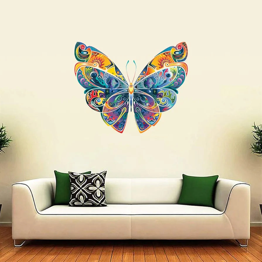 Rangoli White Glossy Vinyl Wall Sticker Premium Self-Adhesive Waterproof Decorative Wall Decal for Bedroom, Living Room, Office & Home Decoration Easy to Apply. Parent-14, Design-8