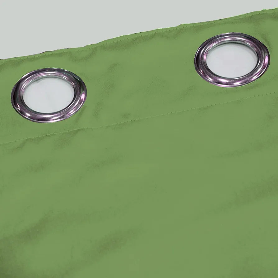 Divine Casa Premium Micro Satin Semi Blackout Door Curtains Pack of 2 | Solid Design | Size 7 Feet | Elegant Look & Light Control | Leaf Green