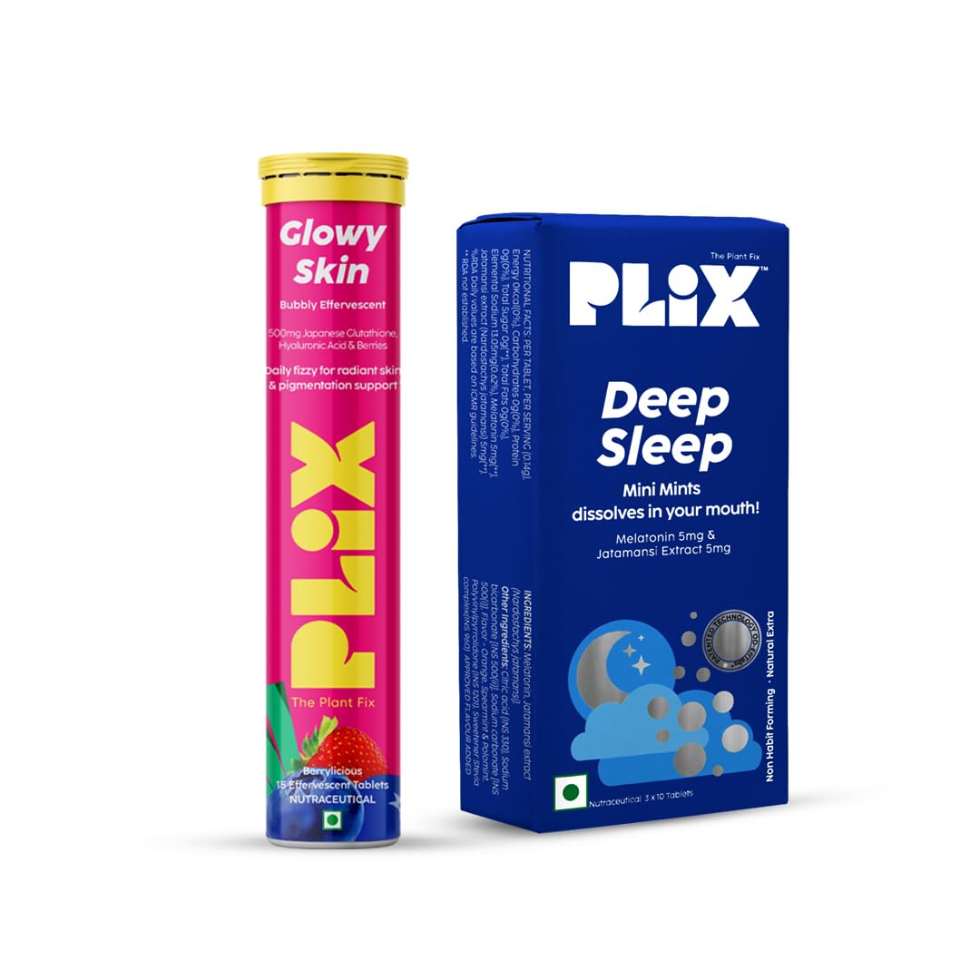 Plix Beauty Sleep Deep Sleep Mini Mints Glowy Skin Glutathione Kit -  Swadesii