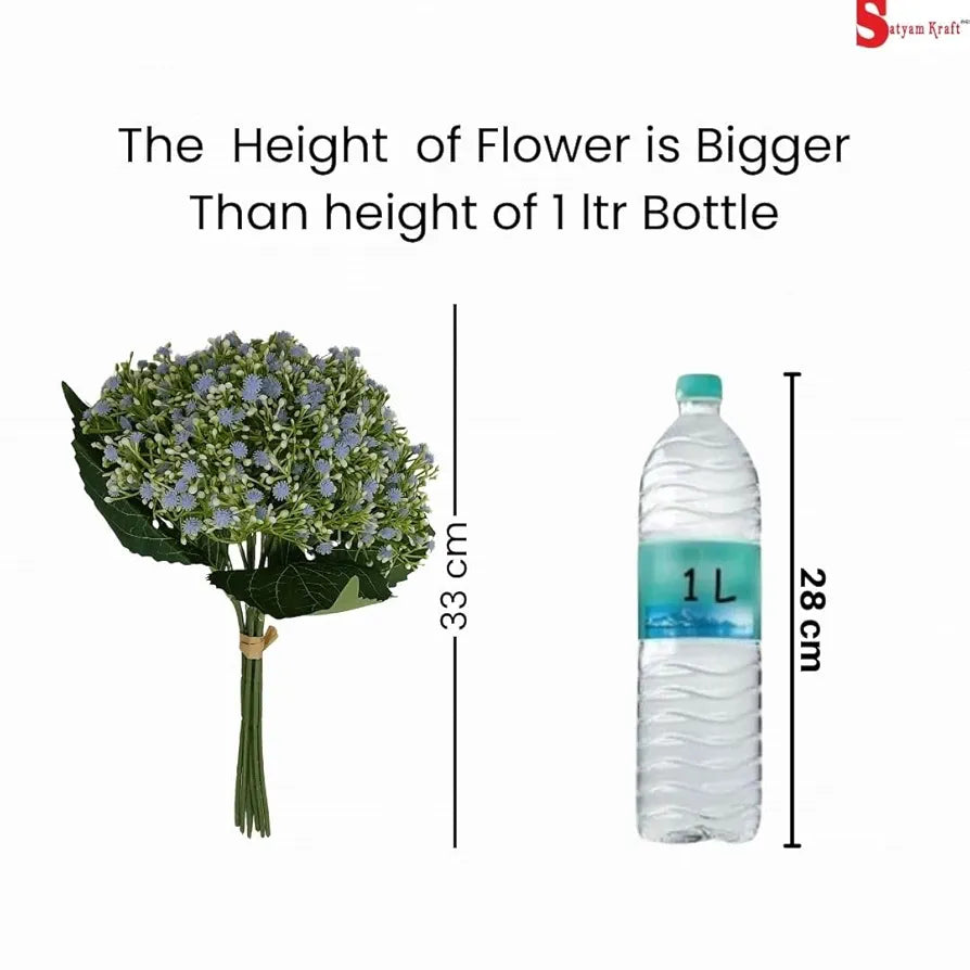 SATYAM KRAFT 1 Pcs Artificial Baby’s Breath Flowers Bouquet | Pink Decorative Faux Flowers for Home Décor, Living Room, Bedroom, Office, Table Centerpiece, Wedding & Festive Decoration.