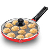 Hawkins Nonstick Appe Pan with Glass Lid, 12 Cups, Diameter 22 cm, Black Cast Aluminium, Red