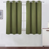 Loomlyfe Mehendi Green Solid Thermal Insulated Grommet Blackout Curtains for Window | 5 Feet | Set of 2