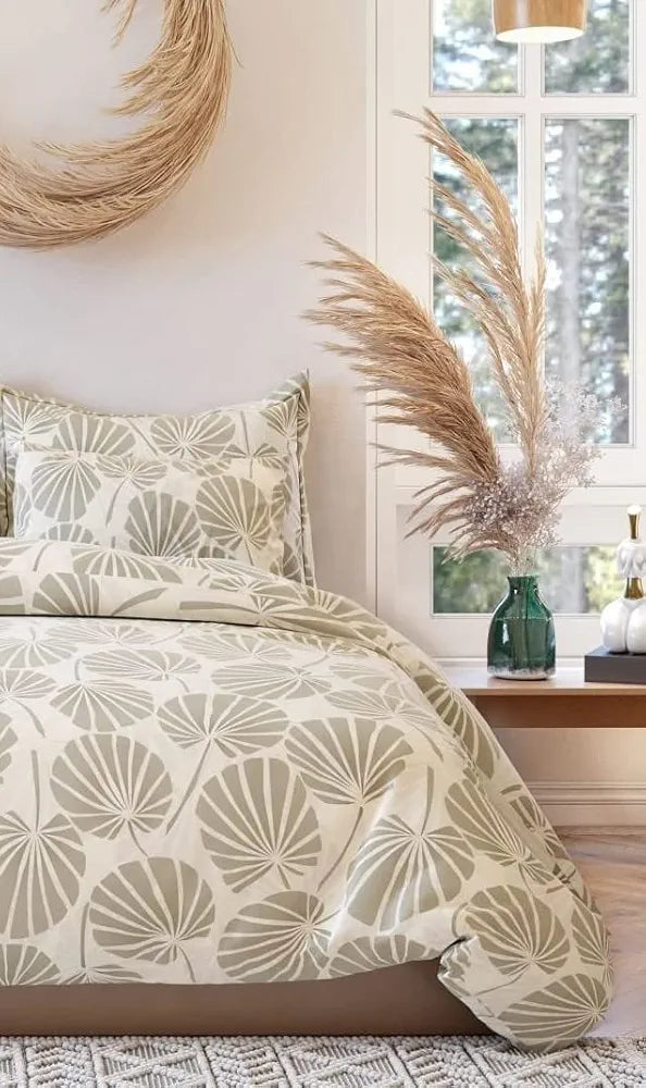 THE HOME STYLE 400 Tc Cotton Feel Glace Cotton Elastic Fitted All Around Printed King Size Double Bed Bedsheet Wih 2 Pillow Cover 