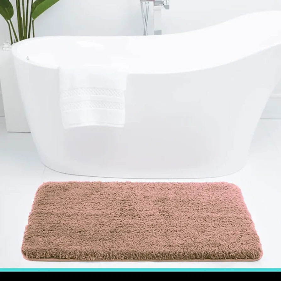 LUXE HOME INTERNATIONAL Microfiber Bath Mat Super Soft Non Slip Vegas Rectangular Mats For Bathroom,DoorPack of 1